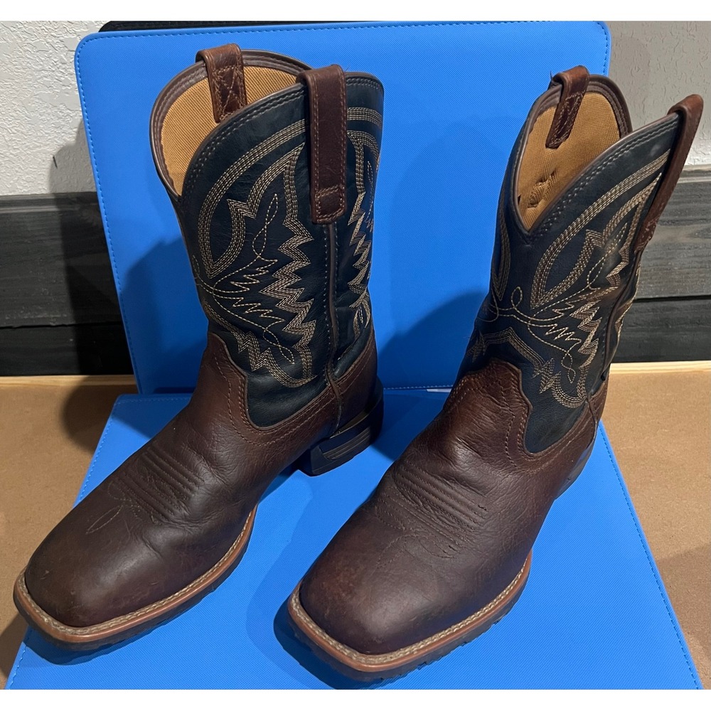 Ariat Sport Western Wide Square Toe Boots Brown Black Leather 10061232 Mens 7D